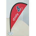 Desk Bow Wing Flag LUX Single Side, Small Wing Flag with Silver Base